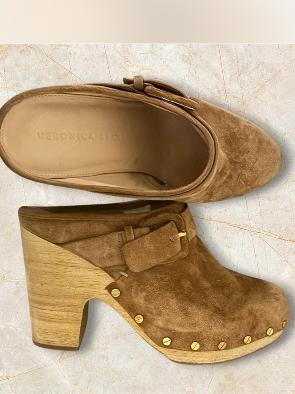 Veronica Beard Dacey Suede Clogs Size 8.5